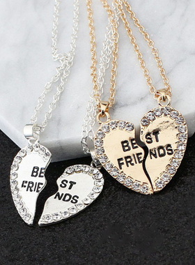 欧美外贸爆款爱心吊坠项饰时尚镶