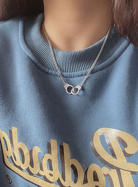 ins时尚百搭手铐项链女锁骨链学