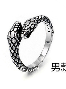 双头蛇戒指复古个性蛇形复古