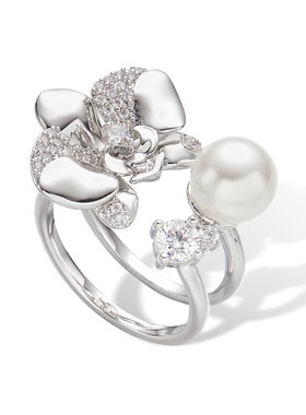 周深向涵之同款兰花珍珠戒指