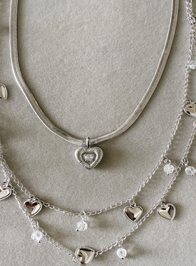 爱心项链套链叠戴度假高级感配饰
