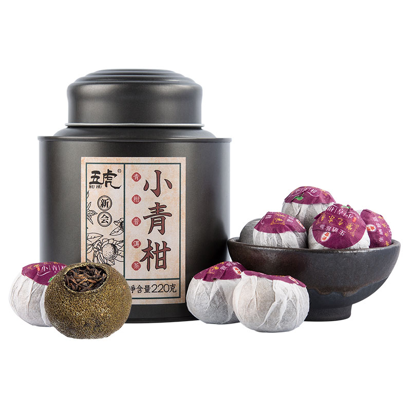 熟普橘普茶五虎天马小青柑茶叶 新会普洱小青柑特级 小青柑普洱茶 熟普橘普茶五虎天马小青柑茶叶 新会普洱小青柑特级 小青柑普洱茶