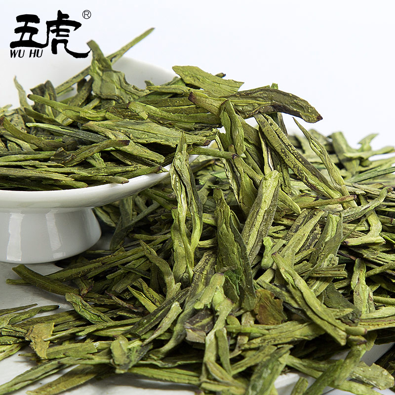 五虎茶叶旗舰店五虎龙井茶叶散装非特级绿茶龙井口粮茶荼叶罐装铁盒装礼盒装爪芽1