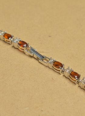 可调节手链褐色莱茵石