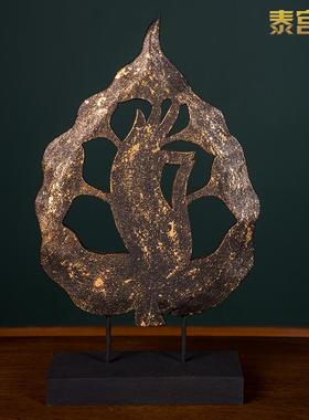 泰国进口实木雕刻聚财摆件