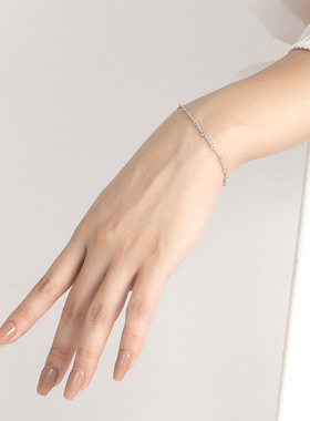 银恋925纯银小红书同款项链女配饰饰品锁骨链简约素银扭线颈手链