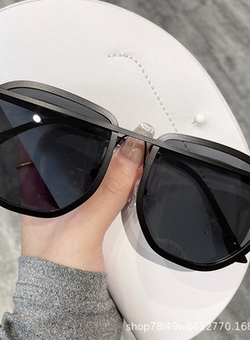 77085黑色个性潮流不规则ins风网红新款男女士金属太阳镜一件