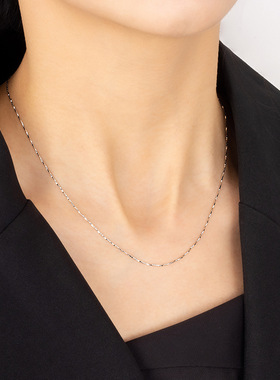 银恋波纹满天星简约百搭时尚素链单品冷淡风可叠戴精美项链潮流款