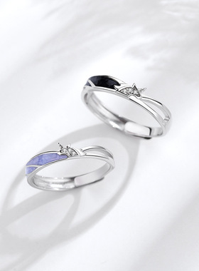 金宏宇原创独角兽情侣戒指一对创意设计日韩简约ins小众开口对戒