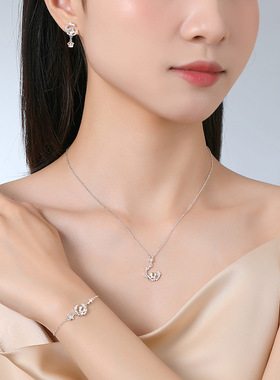 原创星光十二星座项链女925纯银小众设计感星星月光石锁骨链ins风