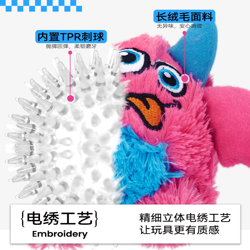 Qmonster狗狗玩具弹力球可爱毛绒玩具耐咬发声大中小型犬宠物玩具,淘宝优惠券,粉丝福利购,淘宝优惠卷