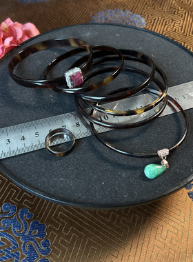 日本中古回流手镯 七八十年代手镯 指环 vintage 多宝镶嵌