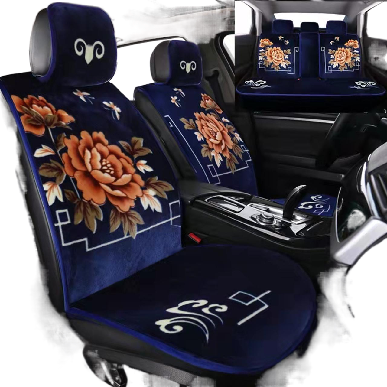 秋冬季新款仿羊毛汽车坐垫座套地毯式短羊绒座垫五座通用厂家直销