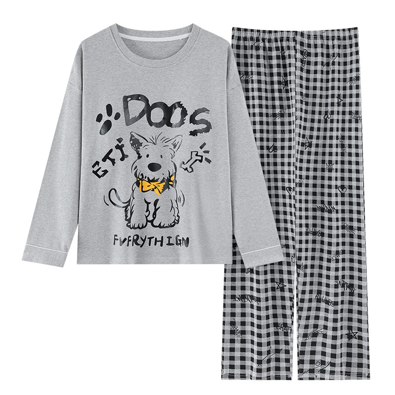 带胸垫睡衣女春秋季纯棉可爱长袖免穿文胸休闲加肥大码家居服套装,淘宝优惠券,粉丝福利购,淘宝优惠卷