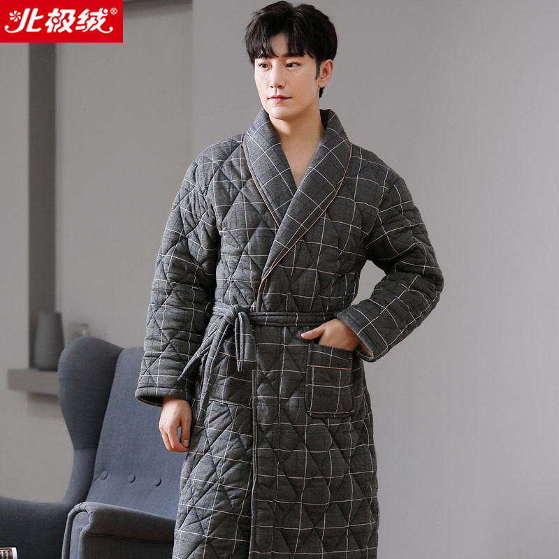 2025年冬季男士睡衣三层加厚纯棉夹棉睡袍冬天浴袍秋冬保暖家居服,淘宝优惠券,粉丝福利购,淘宝优惠卷