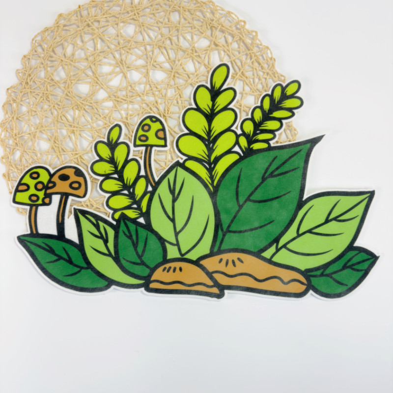 Kindergarten environmental decoration primary school blackboard cultural theme wall stickers felt grass border fence layout supplies