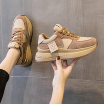 The choice of the trend mm ~ thick underburst Agan shoes women 2023 autumn and winter new 100 Lap Breathable Casual Old Daddy Shoes