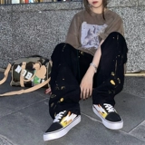Месть x Storm Shine Storm Lift Gong High версия Flame Lightning Canvas Shoes Men and Women Skate Shoes