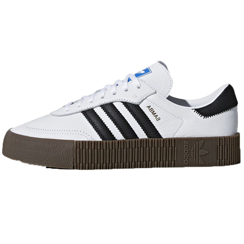 Adidas clover SAMBA ROSE women's retro black and white thick-soled  increased sneakers AQ1134/B28156