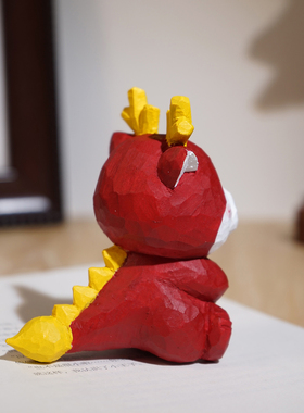 “好运龙龙”手工木雕小摆件