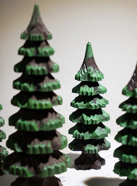 “云杉”手工木雕小摆件树木