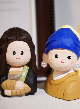 世界名画手工木雕小摆件