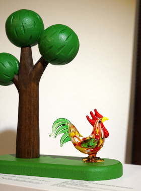 【七彩大公鸡】手工玻璃摆件