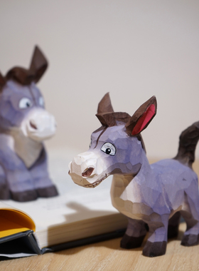 “我有一只小毛驴”手工木雕摆件