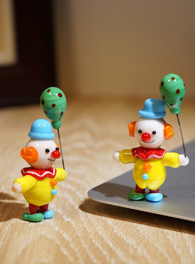 小丑举气球|手工玻璃小摆件