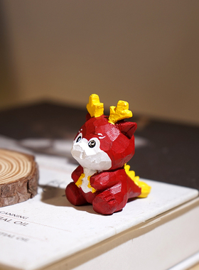 【精品版】辰龙手工木雕小摆件卡通可爱十二生肖系列装饰品礼物