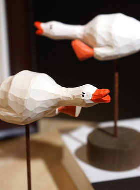 【加油冲鸭！】手工木雕小摆件