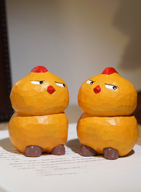 “瞅你咋滴？”手工木雕小摆件