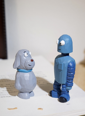 《机器人之梦》手工木雕小摆件卡通可爱工位电脑桌面装饰品礼物