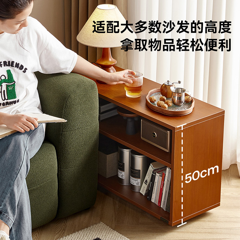 全友家居2025新款中古风复古沙发边柜客厅沙发旁边的柜子零食柜KD,淘宝优惠券,粉丝福利购,淘宝优惠卷