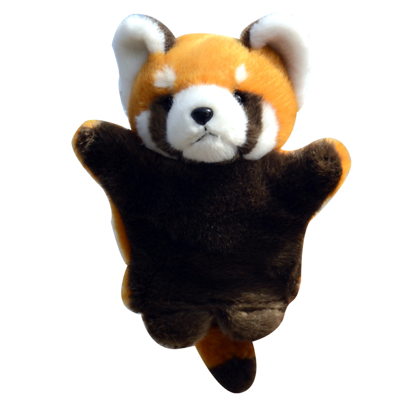 可爱浣熊手偶毛绒玩具小熊猫公仔布娃娃腹语玩偶仿真动物安抚公仔