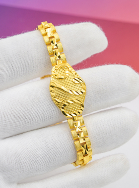 沙金520手表手链女24klove仿黄金