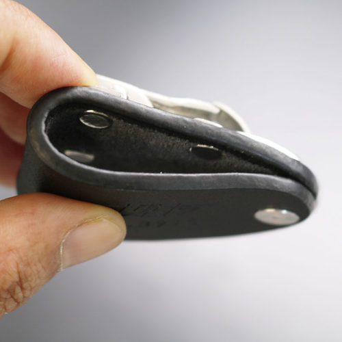 上海博友不锈钢真皮腰挂汽车钥匙扣穿腰带皮带单环宽座钥匙圈B910 - 图1