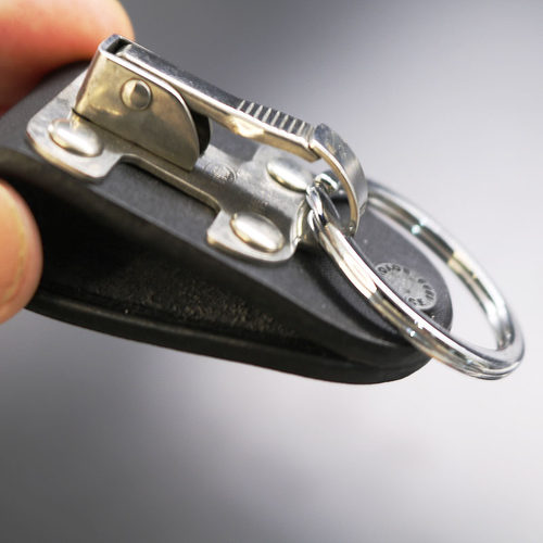 上海博友不锈钢真皮腰挂汽车钥匙扣穿腰带皮带单环宽座钥匙圈B910 - 图0