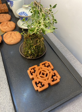 闽南古建文化红砖花窗阁壶垫杯垫可茶水泡养