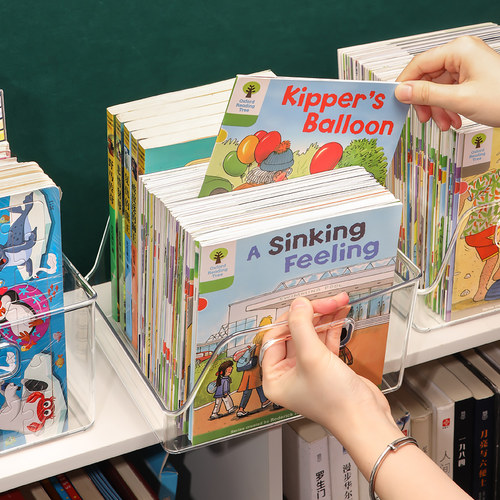 亚克力透明书立置物架放书本收纳盒书桌整理神器桌上书夹书架桌面 - 图2