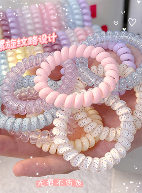 电话线发圈女高弹力扎发头绳