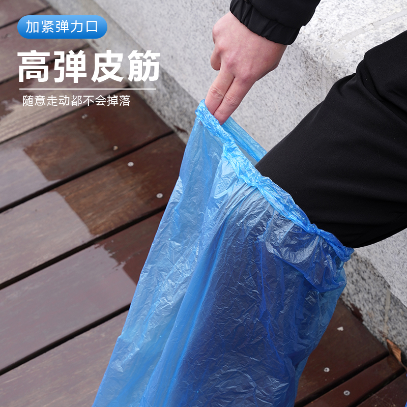 一次性雨鞋套防水防滑男款防雨鞋套外穿水鞋女加厚耐磨高筒下雨天 - 图0