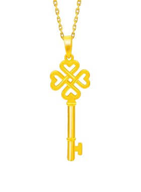 钥匙吊坠女复古风镶钻中国结镀金