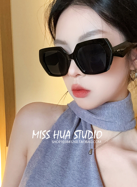 黑色墨镜女高级感大脸显瘦欧美风大框多边形方圆脸防紫外线太阳镜