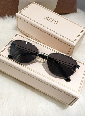 半框辣妹墨镜女椭圆浅黄色方圆脸