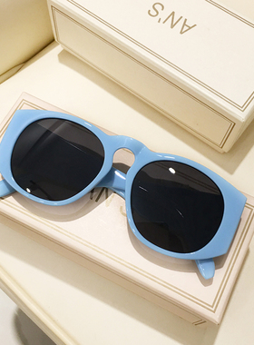 2024新款欧美个性夸张搞怪太阳镜女ins网红拍照绿色蓝色宽腿墨镜