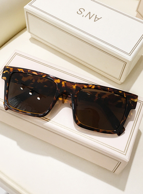 潮牌长方形墨镜男士圆脸防晒