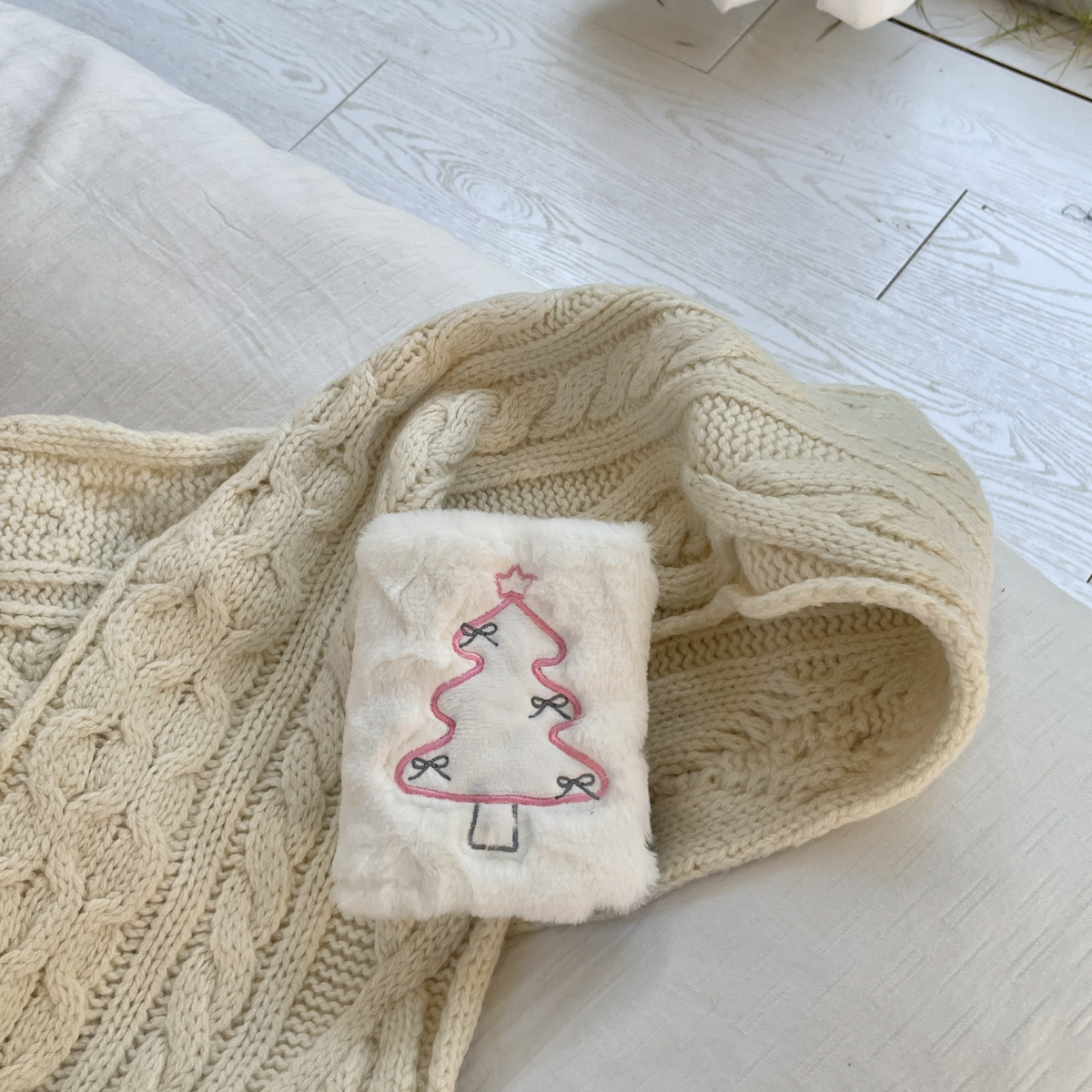 少女玩心原创粉色圣诞树毛绒卡册一宫格单页拍立得相册小卡收纳册 - 图3