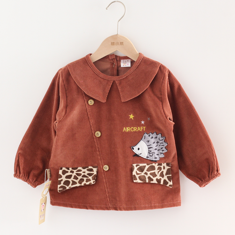 Baby autumn and winter corduroy anti-fouling blouse for boys and girls