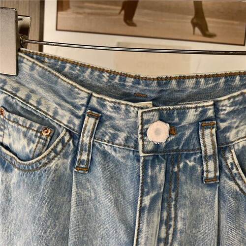 9002品牌撤柜ATU新款高腰牛仔裤宽松直筒显瘦九分萝卜哈伦裤老爹 - 图2